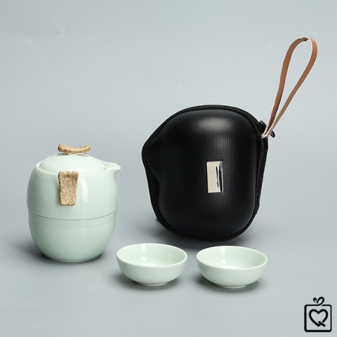 Bộ ấm trà du lịch gốm sứ kiểu Nhật 4 món