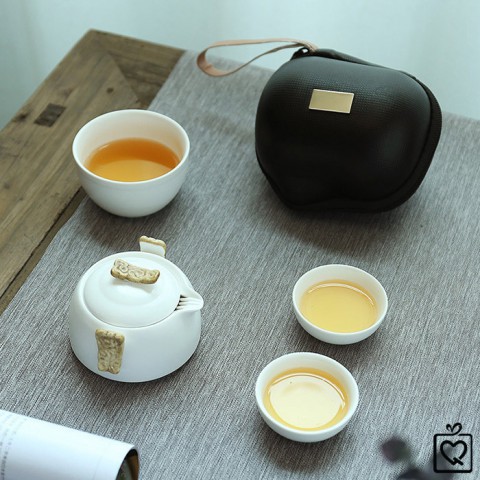 Bộ ấm trà du lịch gốm sứ kiểu Nhật 4 món