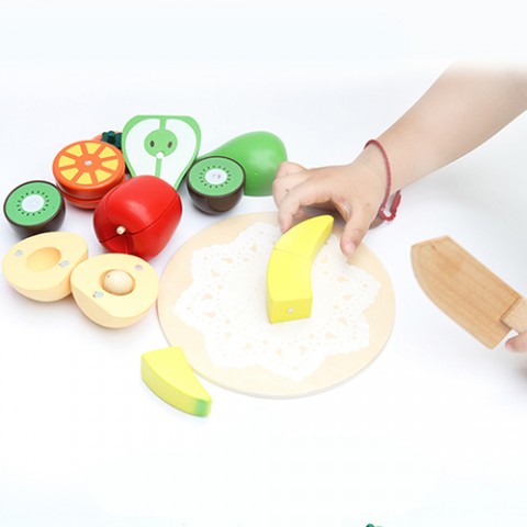 Bộ đồ chơi cắt hoa quả bằng gỗ - túi vải
