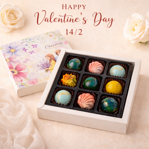 Socola Valentine Tình yêu màu nắng Hộp 9 viên - SO09