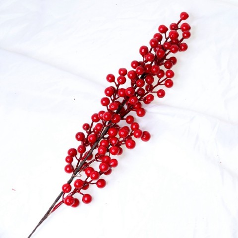 Cành đào đông cherry nhánh 12 quả, cành quả đỏ trang trí 