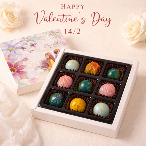 Socola Valentine Tình yêu màu nắng Hộp 9 viên - SO09