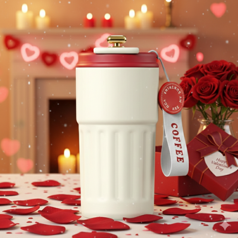 Set quà tặng phụ Nữ 8/3: cốc giữ nhiệt + máy massage cổ