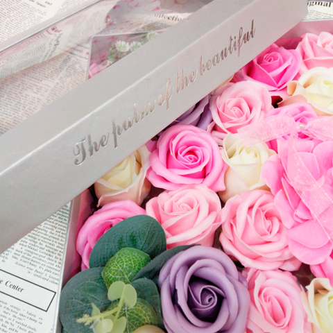Hoa hồng sáp thơm Gift set màu hồng