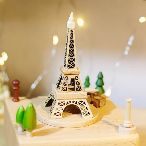 Hộp nhạc gỗ cao cấp-Tháp Eiffel