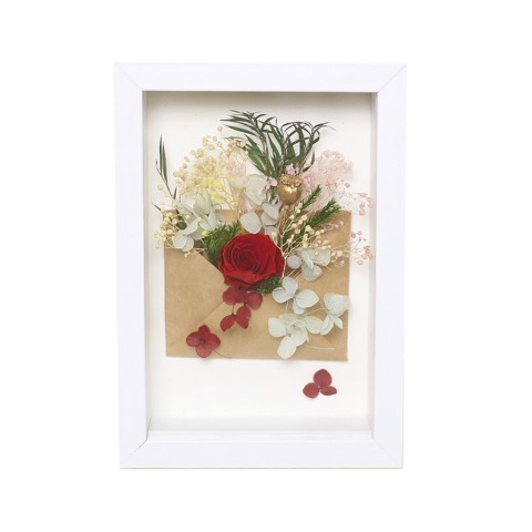 Khung ảnh hoa khô Flower Box - Khung trắng 11x17cm