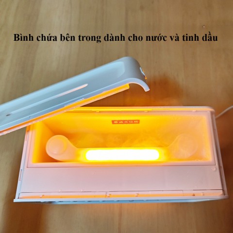 Đèn ngủ khuếch tán tinh dầu tạo độ ẩm kèm âm thanh giúp ngủ ngon dung tích 200ml