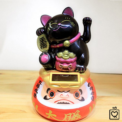 Mèo Thần Tài nhựa Daruma-Ước nguyện thành công 15cm