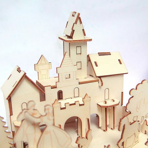 Mô hình lâu đài bằng gỗ lắp ghép
