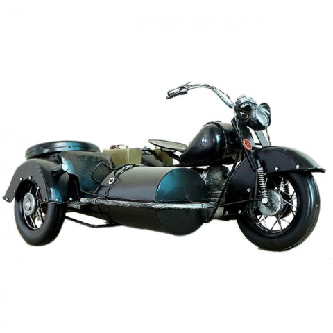 Mô hình xe máy 3 bánh Sidecar kim loại 43cm