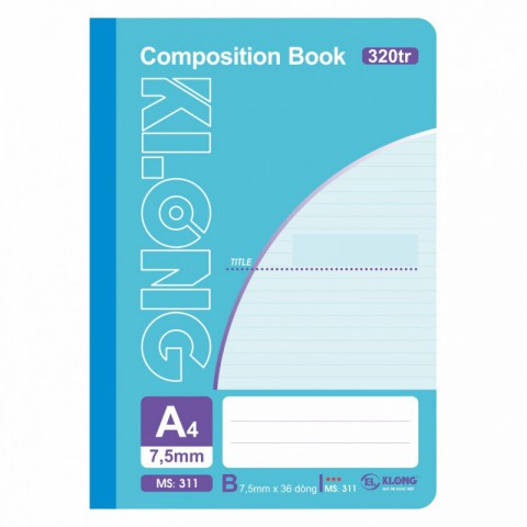 Sổ may dán gáy 320 trang A4 Compostion Book KLong - MS311