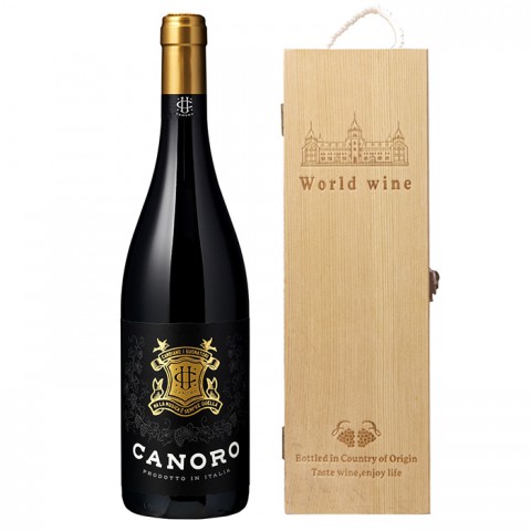 Rượu vang Ý Canoro Vino Rosso - Kèm hộp rượu gỗ đơn