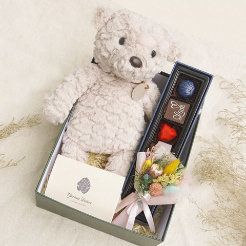 Quà tặng luvgift Luv212 Love Letter gồm gấu bông, socola, hoa sáp