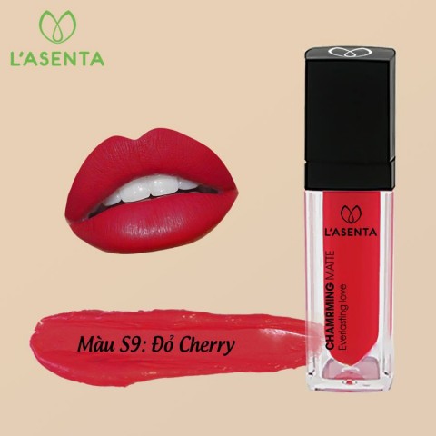Son môi kem lì Đỏ Cherry L'asenta S9