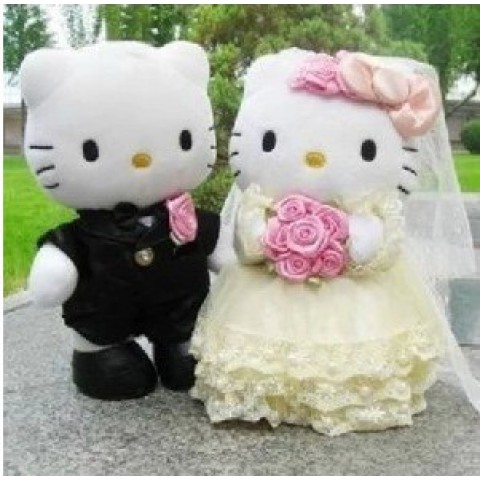 Gấu bông đôi Hello Kitty cô dâu chú rể