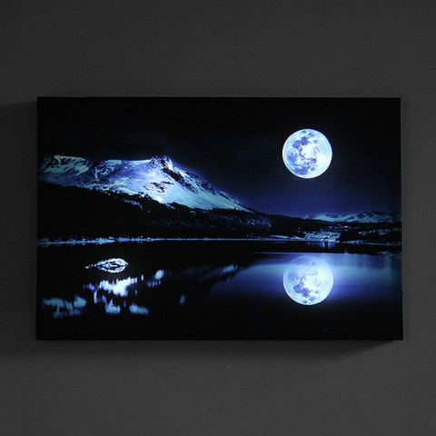 Tranh vải canvas đèn led - Ánh trăng phản chiếu