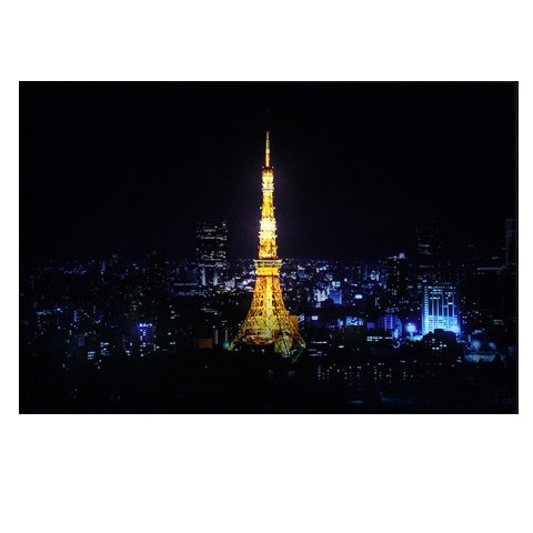Tranh vải canvas đèn led - Tháp Tokyo về đêm