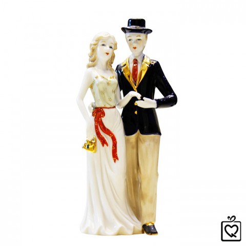 Tượng đôi tình nhân gốm sứ nghệ thuật 27cm - Quà cưới