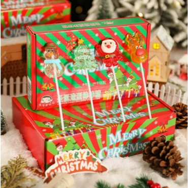 Hộp 12/24 que kẹo đường, kẹo mút Giáng Sinh