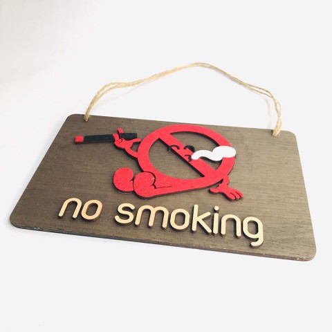 Biển treo gỗ không hút thuốc