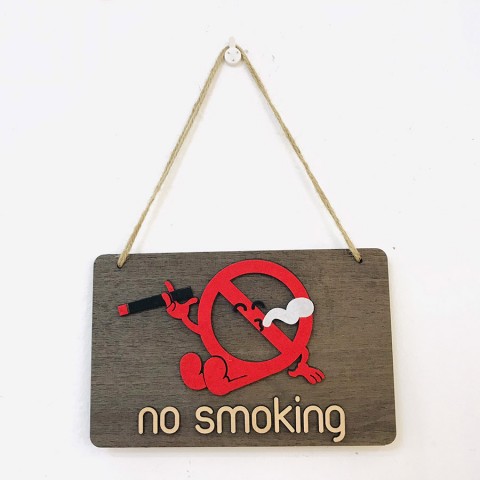 Biển treo gỗ không hút thuốc