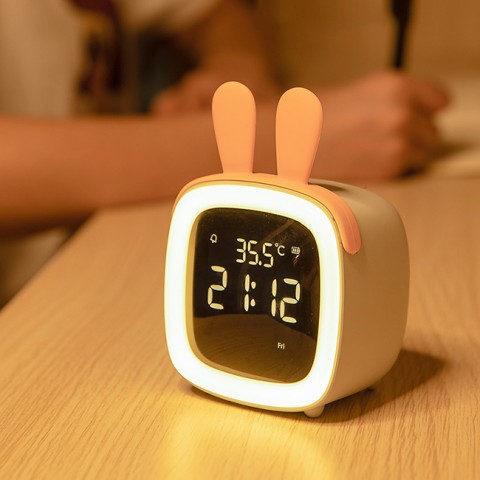 Đồng hồ báo thức đèn Led - cute pet TV   (Tặng 1 tai trang trí)
