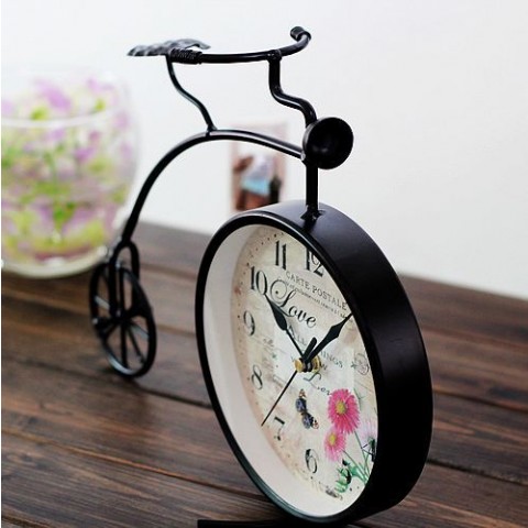 Đồng hồ để bàn xe đạp bánh cao cổ điển 1218