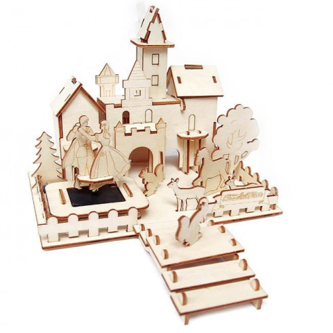 Mô hình lâu đài bằng gỗ lắp ghép