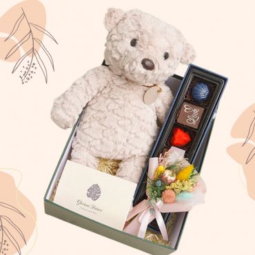 Quà tặng luvgift Luv212 Love Letter gồm gấu bông, socola, hoa sáp