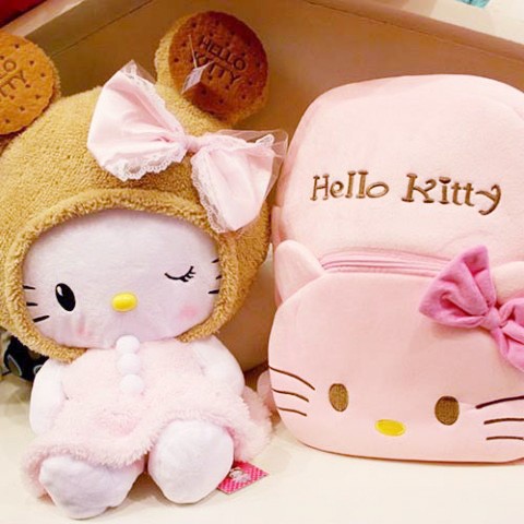 Bộ mèo bông và balo Hello Kitty