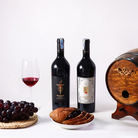 Rượu vang Ý Romeo Negroamaro  - Kèm hộp rượu gỗ đơn