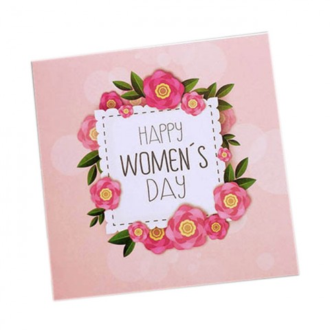 Thiệp chúc mừng tặng Phụ nữ vuông gấp- Happy Women's day