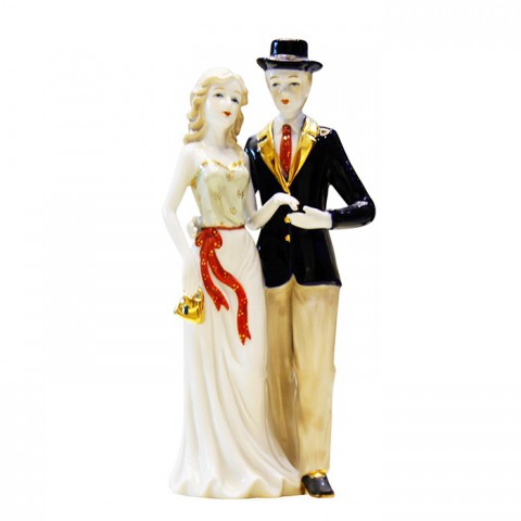 Tượng đôi tình nhân gốm sứ nghệ thuật 27cm - Quà cưới