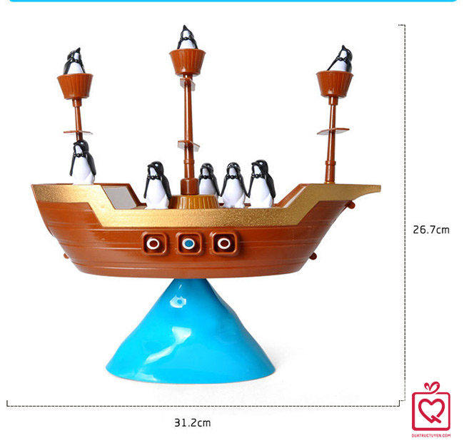Bộ đồ chơi cân bằng chim cánh cụt và thuyền hải tặc