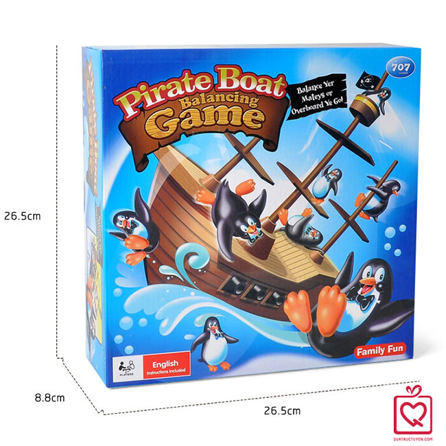 Bộ đồ chơi cân bằng chim cánh cụt và thuyền hải tặc
