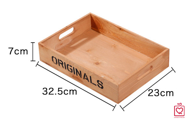 Khay vintage gỗ đựng đồ 1 ngăn