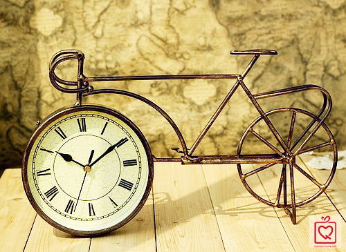 đồng hồ để bàn hình xe đạp cổ 1216