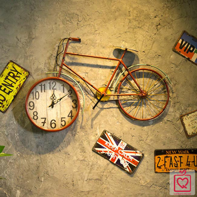Đồng hồ treo tường xe đạp cổ